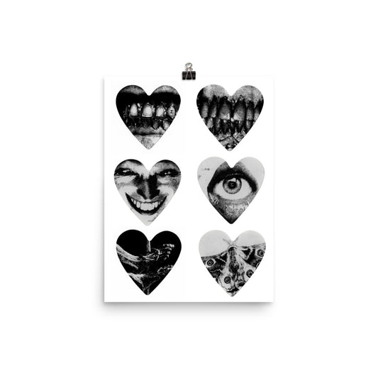 Heart Shaped Sticky Notes Poster